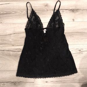 Black lace nightgown